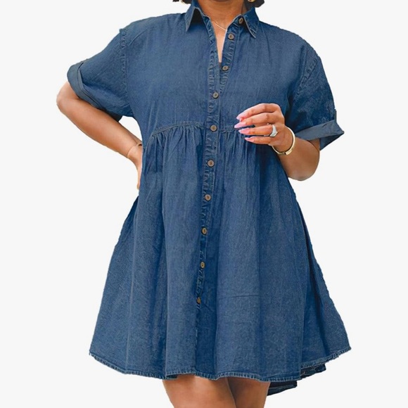TheyLook Dresses & Skirts - They Look Casual Denim Button-Up Dress